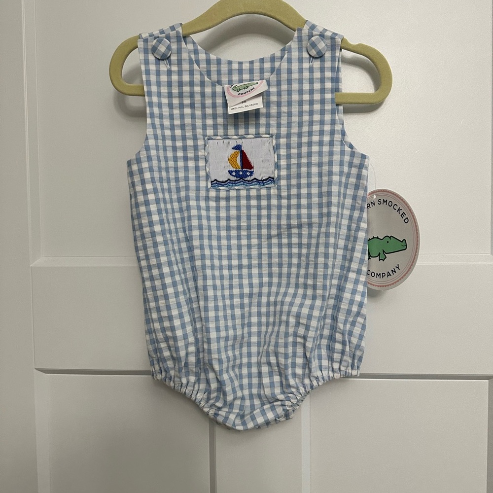 Southern Smocked Company Smocked Sail Away Boy Bubble